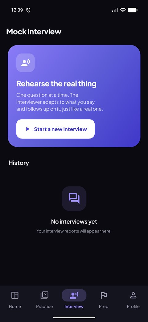 Klyro: Mock interview screen