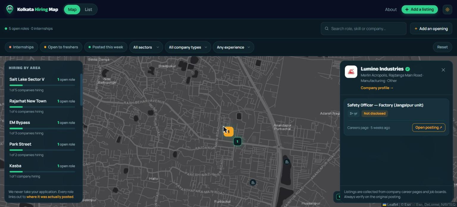 Kolkata Hiring Map: A company