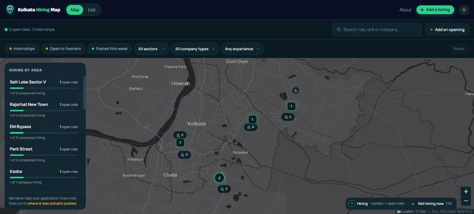 Kolkata Hiring Map: The map